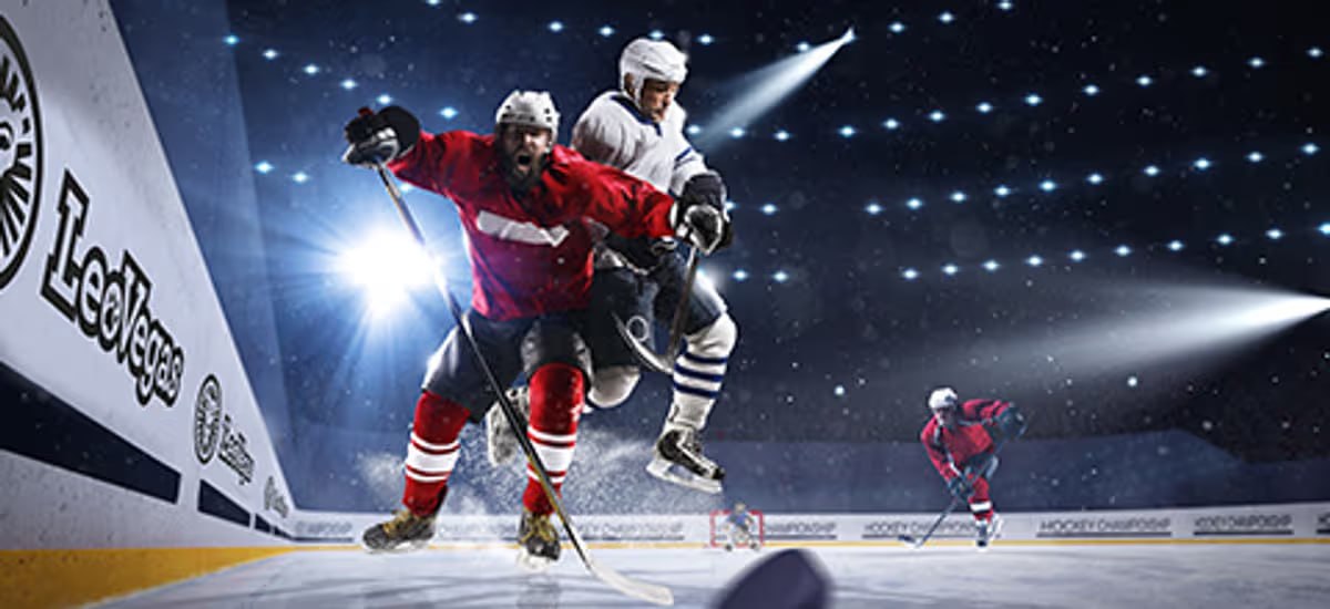 Hockey players in arena